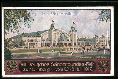 AK Nürnberg, VIII. Deutsches Sängerbundesfest, 27.-31. Juli 1912, Die Sängerhal 