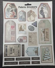 Fabric Stickers with a Vintage Travel Theme by The Creative Touch