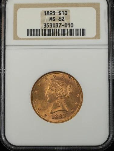 1893 LIBERTY HEAD $10 GOLD EAGLE NGC MS62 (37010)