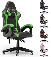 Leather Video Gaming Racing Chair Ergonomic Swivel Computer Office Desk Chair
