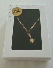 Halskette Echt Gold vergoldet mit Stern Universum Weltraum Anhänger NEU OVP