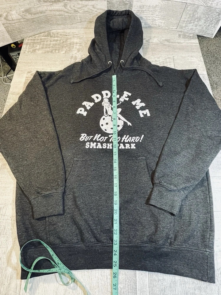 Pickleball Paddle Me Men’s XL Gray Fleece Hoodie Pullover Smash Park Pin Up VGU