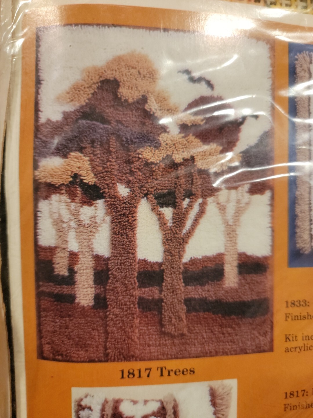 Vintage Creative Circle Latch Hook Yarn Kit Hobby Craft #1817 Trees 22 X 30 New