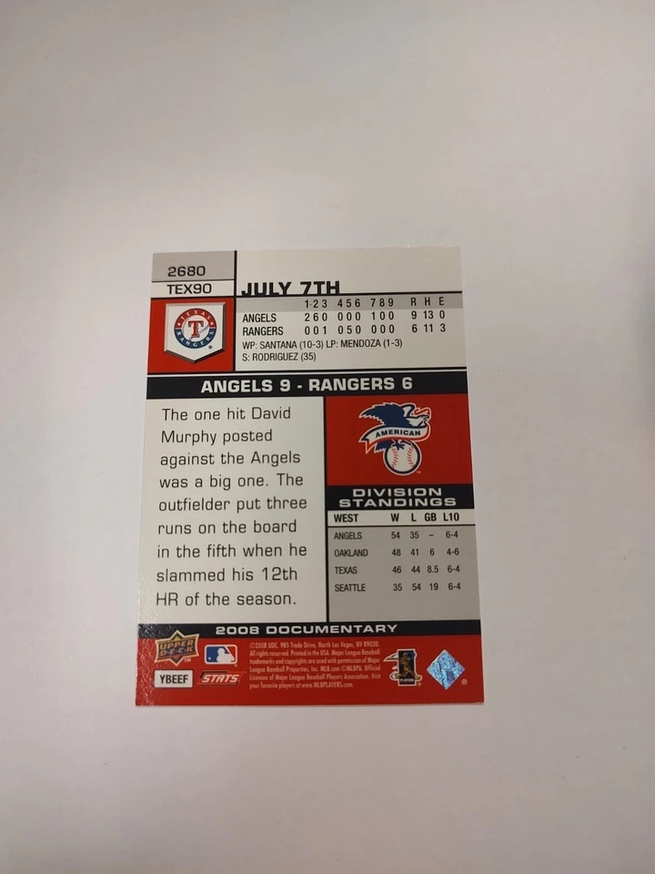 2008 Upper Deck Documentary - Gold #2680 Kevin Millwood (PWE) - Image 2 of 2