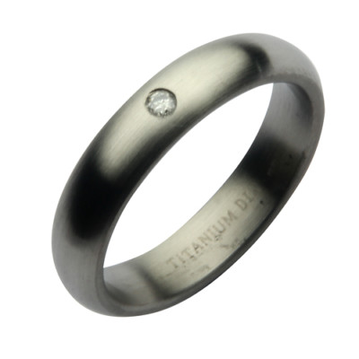 Titan Diamant Ehering gebürstet matt 5 mm Band 