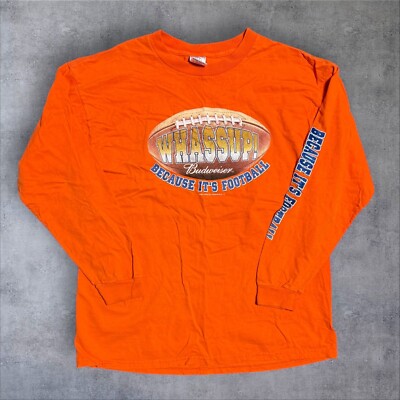Budweiser Beer Whassup Commercial Promo T Shirt Vtg 2000 Size L