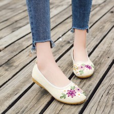 Cloth Shoes Ethnic Style Embroidered Shoes Flat Women's Single Shoes Antique