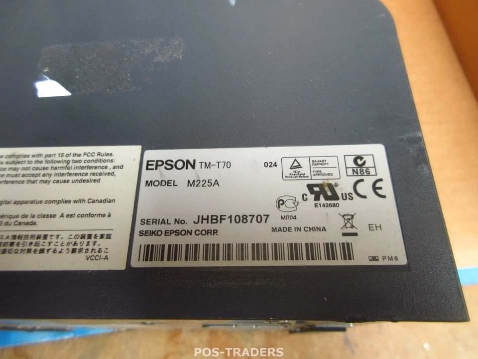 Epson TM-T70 M225A POS Thermal Receipt SERIAL Printer 72mm Gray PRINTS OK + PSU - Bild 2 von 3