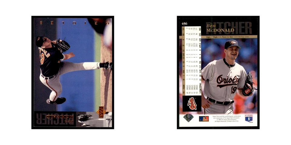 1994 Upper Deck Ben McDonald Orioles #456 - Image 3 of 3