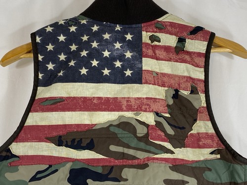 Denim & Supply Ralph Lauren Camo American Flag full Zip Quilted Vest Medium - Picture 6 of 13