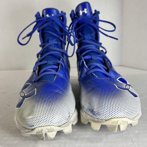 Under Armour Mens Highlight Football Cleats High Top Blue/White **READ** - Picture 3 of 15