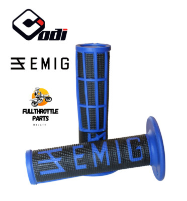 ODI EMIG Blue - V2 Half Waffle - Dirt Bike Grips 7/8'' (22mm) - YZ CRF KX KTM RMZ
