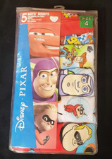 Size 4 Disney Pixar Boys Cotton Underwear Briefs 5 Pack Elastic Waistband