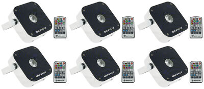 (6) Rockville Mini RF1 V2 RGBWA+UV DMX DJ/Party LED Wash Lights+4-Ch RF Remote