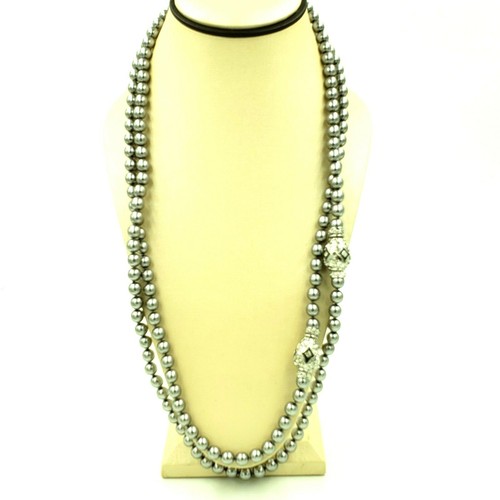 Faux Pearl Necklace Magnetic Clasp Set 