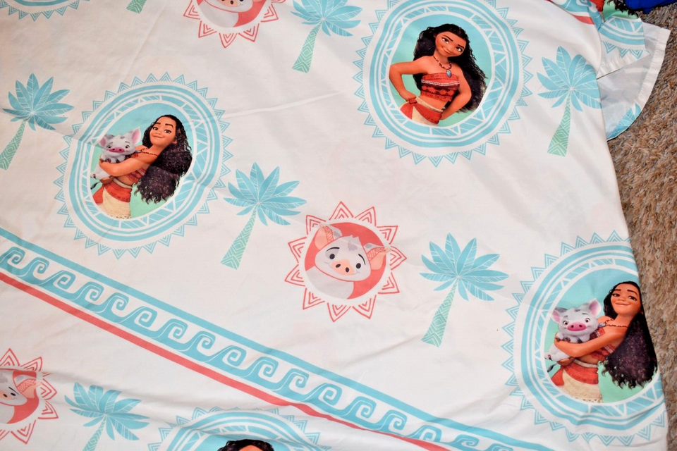 H6 Disney MOANA Floral Twin Flat bed Sheet (Microfiber Fabric) eBay