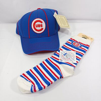 Chicago Cubs Dojo 69 Blue/Red One Size Baseball Cap/Hat and Socks Combo