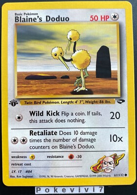 Pokemon Karte Blaine's Doduo 61/132 Gym Challenge Wizard EDITION 1 Near Mint