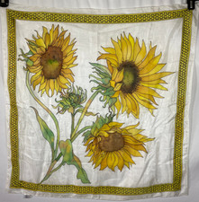 Arty's handmade sunflower 100 silk square scarf 35" x 35"