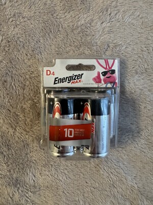 Energizer E95FP8 Max D 1.5V Alkaline Batteries - 4 Pack