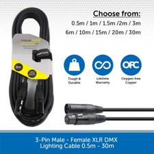 Stagecore Male Female XLR DMX 120Ω Lighting Cable 0.5 1 2 3 6 10 15 20 30m Leads
