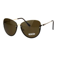 Womens Half Rim Fashion Sunglasses Butterfly Metal Frame UV 400