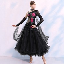 Latin Ballroom Dance Dress Modern Salsa Waltz Standard Long Dress N108 2 Colors