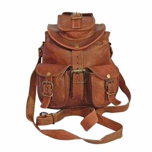 Men's Real Leather Small Backpack 