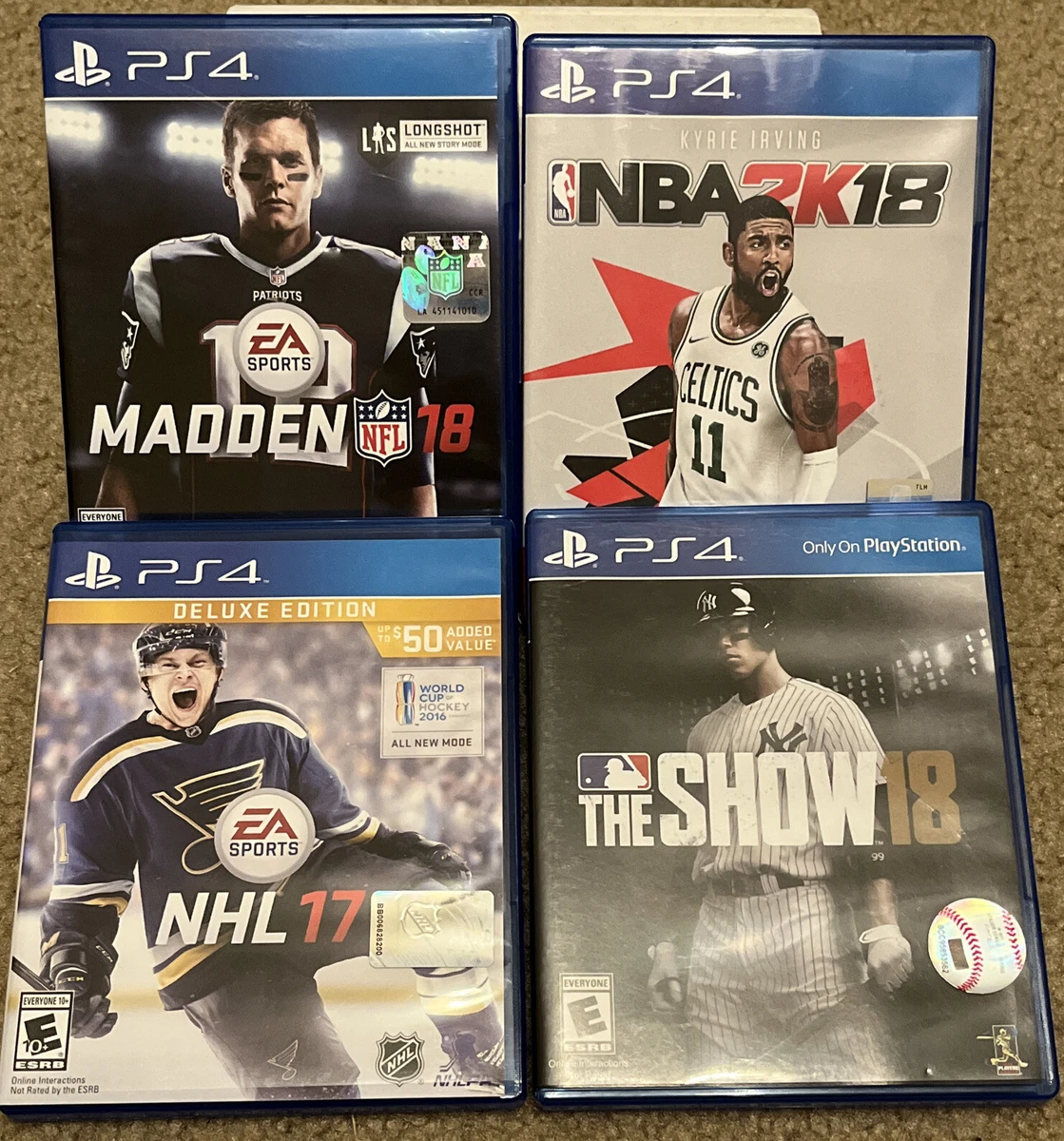 PlayStation4 (PS4) Sports Lot: Madden 18, MLB the Show 18, NBA