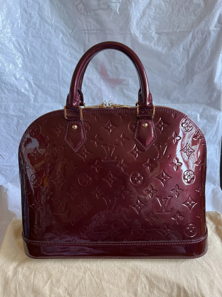 Louis Vuitton Louis Vuitton Alma PM Burgundy Vernis Monogram Leather