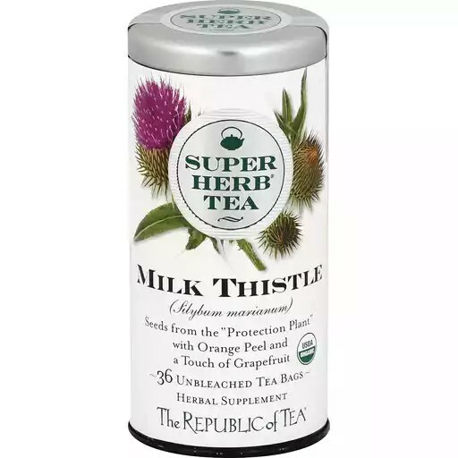The Republic of Tea Organic Milk Thistle Superherb Tea 36 Tea Bags