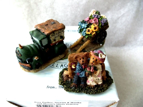 Boyds Bears Martha's Bearly Flower Accessories!  3! POSY PUSHER! TRUCK! STEWART+