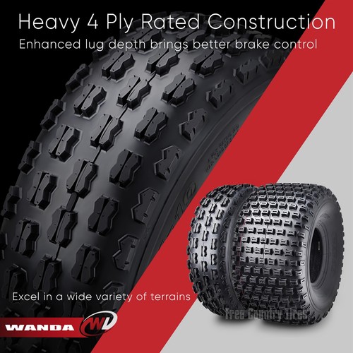 Full Set 22x7-10 Front & 22x11-10 Rear WANDA Sport ATV Tires 22x7x10 22x11x10 - Picture 4 of 7