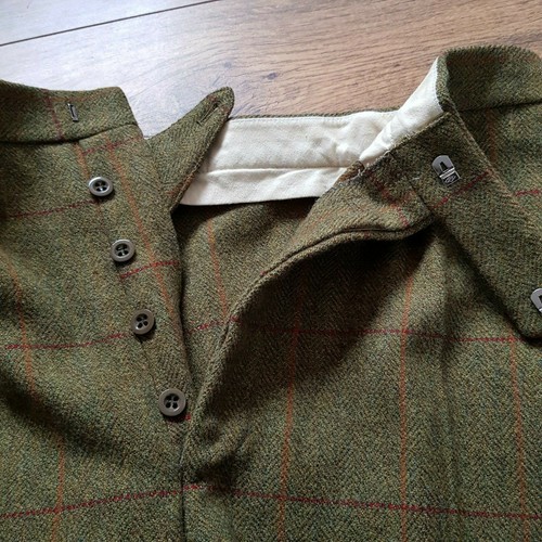 PANTALONE TWEED SPINA DI PESCE FINESTRA QUADRI VERDE MAI INDOSSATO TAGLIA 38" W 32"L NOS - Foto 3 di 10