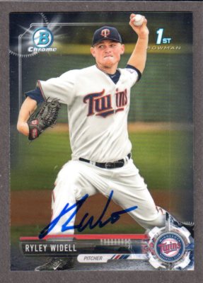 2017 Bowman Chrome BDC 64 Ryley Widell MINNESOTA TWINS SIGNED AUTOGRAPH AUTO COA