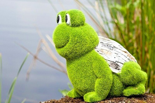 Large Flock and Stone Frog Garden Ornament Sculpture indoor outdoor gift 28cm - Picture 3 of 4