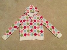 New Gymboree Smart and Sweet Girl  s Argyle Zip Up Hoodie Sz S 5-6 