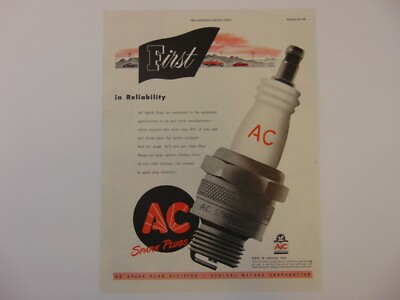 1948 AC SPARK PLUGS Giant Plug Pictured vintage art print ad