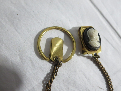 Vintage Pocket Watch Fob Brass Chin Knight Head 18 1/2" Pat. Pend. - Picture 4 of 7