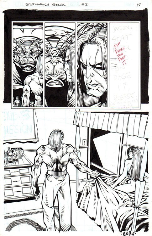 CULLY HAMNER - Original Stormwatch Special Board #2 p.18 Comic Art