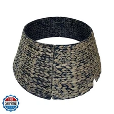 Laquedecraft Handwoven Christmas Tree Collar – Natural Water Hyacinth Rattan 
