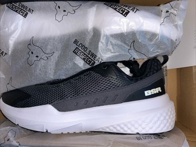 Under Armour Project Rock BSR 5 Men 8.5 Black White Training Shoes 3028296-002