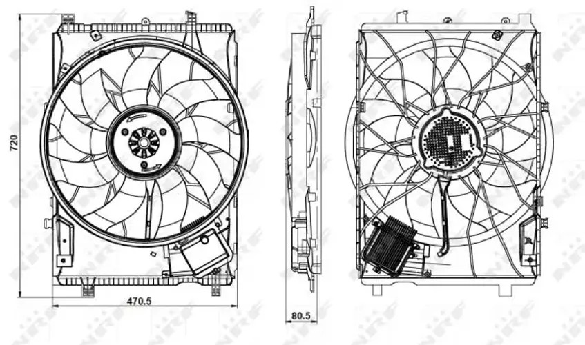Radiator fan Single Fan 47853 NRF for MERCEDES-BENZ CLS C-CLASS Coupe SL E-CLASS