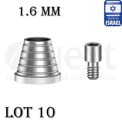 Lot x 10 Multi Unit titanium t base  MIS compatible thread 1.6 mm