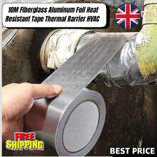 10M Fiberglass Aluminum Foil Heat Resistant Tape Thermal Barrier HVAC Shield