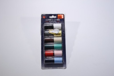 Coats & Clark Spun Polyester Thread Light Dark Shades 12 Spools 25 Yrds Each New