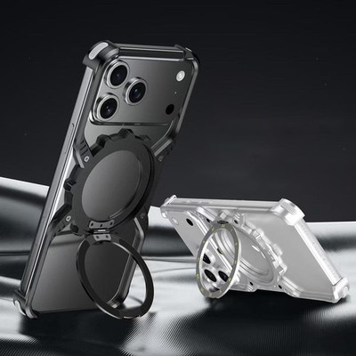 Luxury Metal Bumper Ring Holder Shockproof Case Cover for iPhone 17 Pro Max