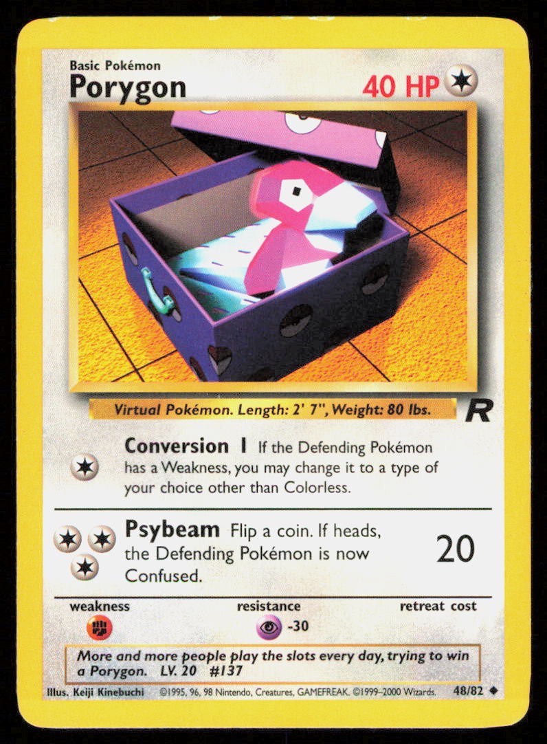 PORYGON 48/82 VINTAGE UNCOMMON TEAM ROCKET POKEMON NM