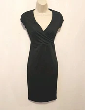 Y2K Black DRESS Bodycon Women’s Morticia Wednesday V-Neck Silhouette Goth