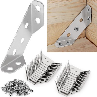 24 PCS Upgraded Stainless Steel Furniture Triangle Corner Connector Screws